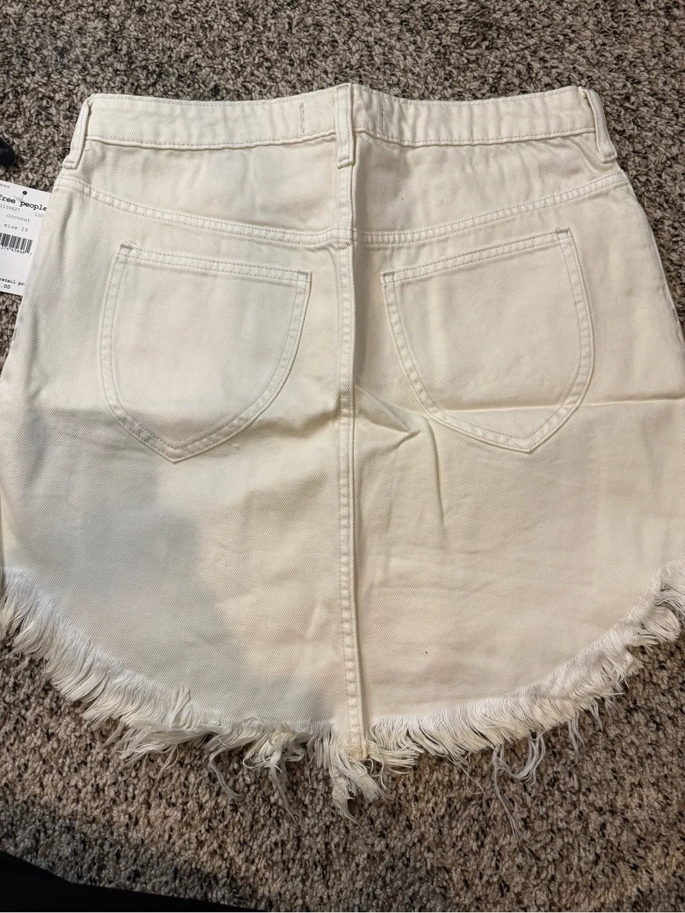 Free People Bailey Denim Mini Skirt - Coconut